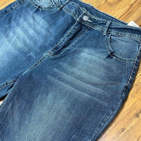 Vintage y2k Low Waist Bootcut Jeans.Cross Print Straight Leg Denim jeans - Picture 4 of 12